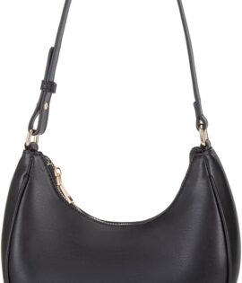 Women's Crescent-Shaped Shoulder Bag—Cute Tote, Underarm Bag, and Mini Zippered Clutch