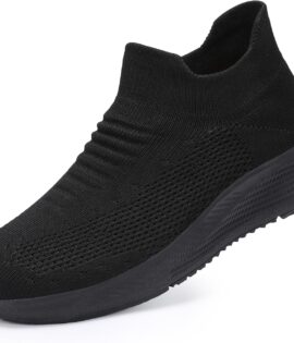 Slip on Walking Shoes Comfort Lightweight Breathable Sock Shoe Non-Slip Mesh Casual Fashion Tennis Running Sneakers