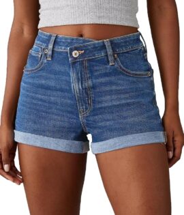 Women's Jean Shorts High Waisted Stretchy Casual Rolled Hem   Denim Shorts